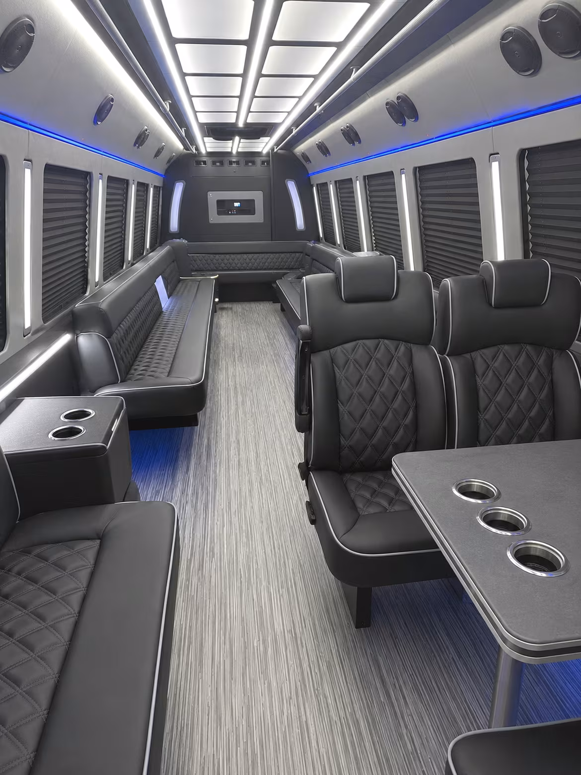 parker 25 passenger party bus inside
