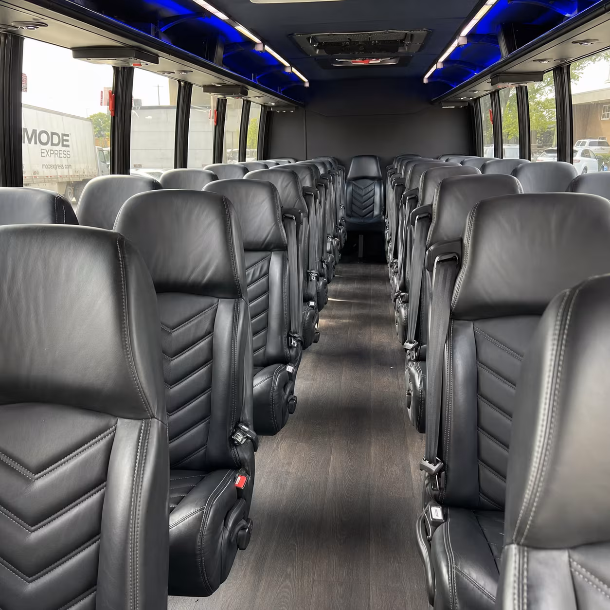 parker 28 passenger minibus inside