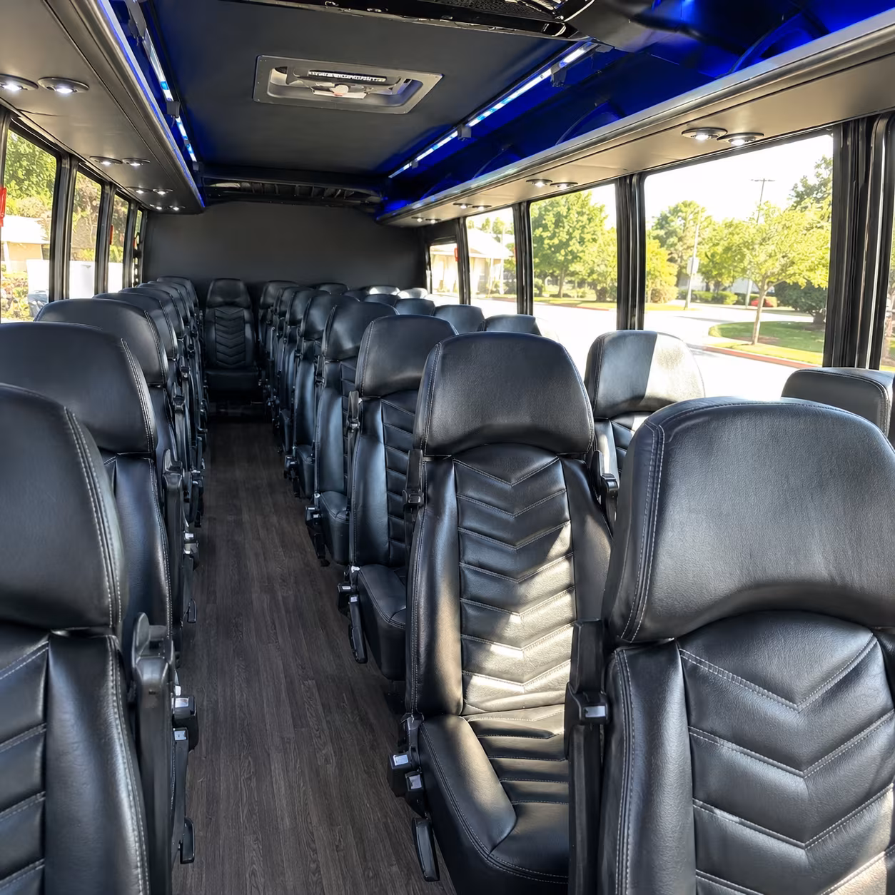 parker 28 passenger minibus interior