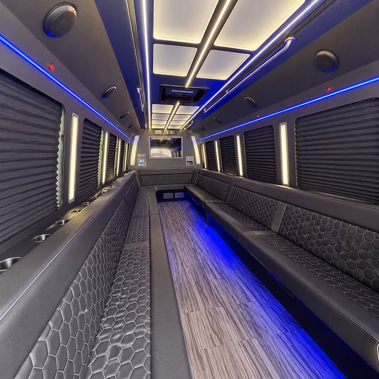 parker 30 passenger party bus interior