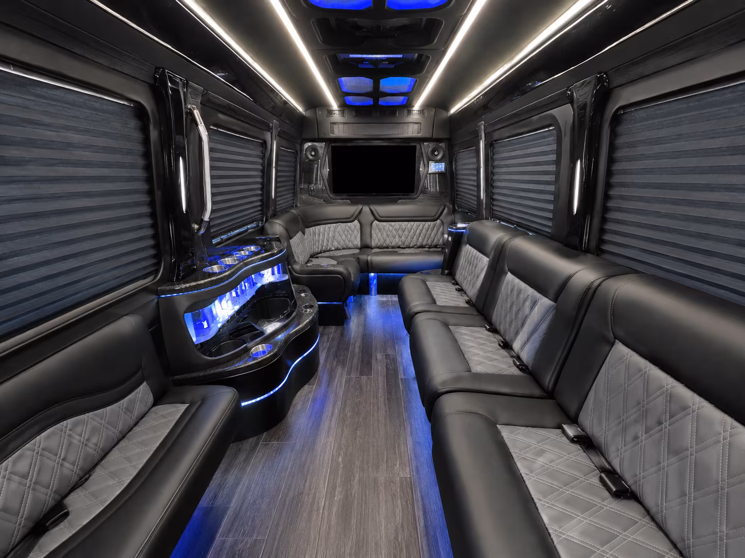 parker 50 passenger party bus inside