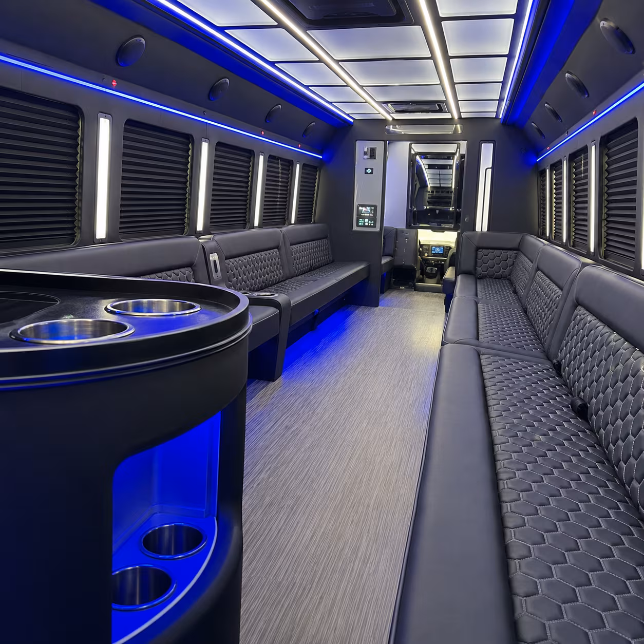 parker party bus rental interior